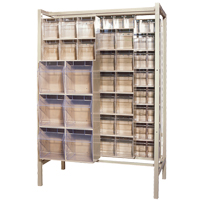 Free-Standing Tip-Out Bins Slider System, 51-1/4" W x 26" D x 77" H, 101 Drawers Planification Entrepots Molloy