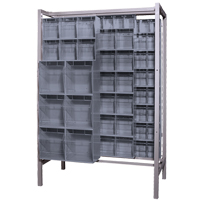Free-Standing Tip-Out Bins Slider System, 51-1/4" W x 26" D x 77" H, 101 Drawers Planification Entrepots Molloy