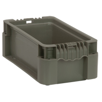 Collapsible Stacking Container, 7" W x 12" D x 5" H, Grey Planification Entrepots Molloy