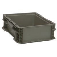 Collapsible Stacking Container, 15" W x 12" D x 5" H, Grey Planification Entrepots Molloy
