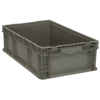 Collapsible Stacking Container, 15" W x 24" D x 7.5" H, Grey Planification Entrepots Molloy