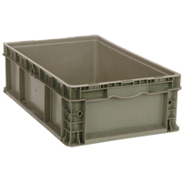 Stacking Container, 15" W x 15" D x 9.5" H, Grey Planification Entrepots Molloy