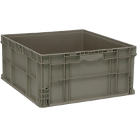 Stacking Container, 22.5" W x 22.5" D x 11" H, Grey Planification Entrepots Molloy