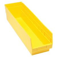 Store More Plastic Shelf Bins, 6-5/8" W x 6" H x 23-5/8" D, Yellow, 90 lbs. Capacity Planification Entrepots Molloy