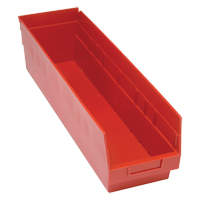 Store More Plastic Shelf Bins, 6-5/8" W x 6" H x 23-5/8" D, Red, 90 lbs. Capacity Planification Entrepots Molloy