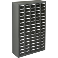 KPC-600 Parts Cabinet, Galvanized Steel, 75 Drawers, 23-1/10" x 8-7/10" x 36-9/10", Grey Planification Entrepots Molloy