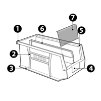 Bac empilable & &agrave; suspendre, 5-1/2" la, 5" h x 10-7/8" p, Noir Planification Entrepots Molloy
