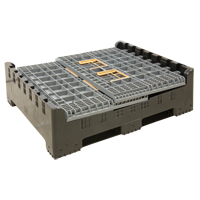 Contenant de vrac pliable, 47,2" lo x 39,4" la x 39,4" h, Gris Planification Entrepots Molloy