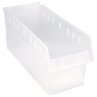 Store-Max Shelf Bins, 8-3/8" W x 8" H x 17-7/8" D, Clear, 56 lbs. Capacity Planification Entrepots Molloy