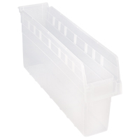 Store-Max Shelf Bins, 4-3/8" W x 8" H x 23-5/8" D, Clear, 68 lbs. Capacity Planification Entrepots Molloy