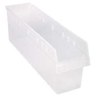 Store-Max Shelf Bins, 6-5/8" W x 8" H x 23-5/8" D, Clear, 68 lbs. Capacity Planification Entrepots Molloy