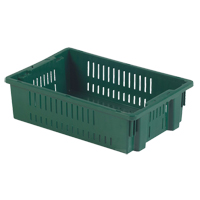 Contenant en plastique empilable Stack-N-Nest pour l'agriculture, 13,1" x 19,7" x 5,6", Vert Planification Entrepots Molloy
