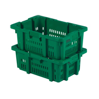 Contenant en plastique Stack-N-Nest pour la manutention des aliments, 16" x 23,9" x 8,8", Vert Planification Entrepots Molloy