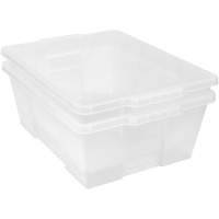 Plastic Latch Container, 15.875" W x 21" D x 7.75" H, Clear Planification Entrepots Molloy