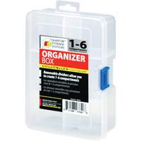 Plastic Compartment Box, 4.75" W x 6.75" D x 2.25" H, 6 Compartments Planification Entrepots Molloy