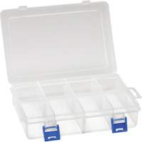 Plastic Compartment Box, 5.5" W x 7.75" D x 1.75" H, 8 Compartments Planification Entrepots Molloy