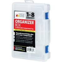 Plastic Compartment Box, 6.25" W x 9.25" D x 2.2" H, 8 Compartments Planification Entrepots Molloy