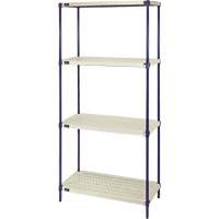 Wire Shelving Unit with Plastic Shelves, Wire Frame with Plastic Shelves, Boltless, 600 lbs. Capacity, 30" W x 72" H x 18" D Planification Entrepots Molloy