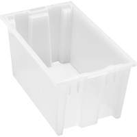 Heavy-Duty Stack & Nest Tote, 9" x 11" x 18", Clear Planification Entrepots Molloy