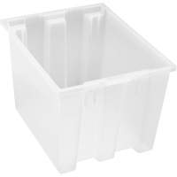 Heavy-Duty Stack & Nest Tote, 13" x 15.5" x 19.5", Clear Planification Entrepots Molloy