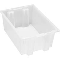 Heavy-Duty Stack & Nest Tote, 8" x 13.5" x 19.5", Clear Planification Entrepots Molloy