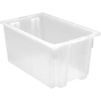 Heavy-Duty Stack & Nest Tote, 12" x 19.5" x 23.5", Clear Planification Entrepots Molloy