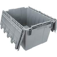 Contenant de distribution en plastique avec dessus basculant, 21,65" x 15,5" x 12,5", Gris Planification Entrepots Molloy
