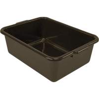 All-Purpose Flat-Bottom Storage Tub, 7" H x 15" D x 21" L, Plastic, Brown Planification Entrepots Molloy