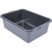 All-Purpose Flat-Bottom Storage Tub, 7" H x 15" D x 21" L, Plastic, Grey Planification Entrepots Molloy