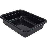 All-Purpose Flat-Bottom Storage Tub, 5" H x 17" D x 22" L, Plastic, Black Planification Entrepots Molloy