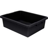 All-Purpose Ribbed-Bottom Storage Tub, 7" H x 17" D x 22" L, Plastic, Black Planification Entrepots Molloy
