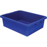 All-Purpose Ribbed-Bottom Storage Tub, 7" H x 17" D x 22" L, Plastic, Blue Planification Entrepots Molloy
