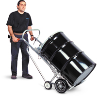Drum Truck with Hand Brake, Aluminum Construction, 25 - 55 US Gal. (20 - 45 Imperial Gal.) Planification Entrepots Molloy