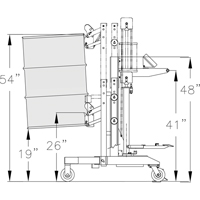 Manipulateur ergonomique de baril à balance, DM-100-S, 30 - 85 gal. US (25 - 70 gal. imp.) DC598 | Planification Entrepots Molloy