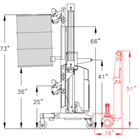 Manipulateur ergonomique de baril à levée motorisée, DM-100-PL, 30 - 85 gal. US (25 - 70 gal. imp.) DC599 | Planification Entrepots Molloy