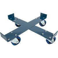 Drum Dolly, Steel, 1400 lbs. Capacity, 24" Diameter, Blue Elastic Casters Planification Entrepots Molloy