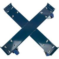 Drum Dolly, Steel, 1400 lbs. Capacity, 24" Diameter, Blue Elastic Casters Planification Entrepots Molloy