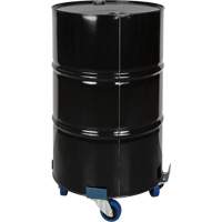 Drum Dolly, Steel, 1400 lbs. Capacity, 24" Diameter, Blue Elastic Casters Planification Entrepots Molloy