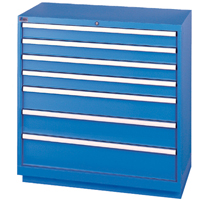 Armoires de rangement avec tiroirs, 7 tiroirs, 40-1/4" la x 22-1/2" p x 41-3/4" h, Bleu brillant Planification Entrepots Molloy
