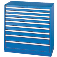Armoires de rangement avec tiroirs, 9 tiroirs, 40-1/4" la x 22-1/2" p x 41-3/4" h, Bleu brillant Planification Entrepots Molloy