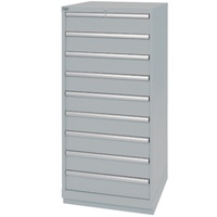 Armoires de rangement avec tiroirs, 9 tiroirs, 28-1/4" la x 28-1/2" p x 59-1/2" h, Gris Planification Entrepots Molloy