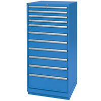 Armoires de rangement avec tiroirs, 11 tiroirs, 28-1/4" la x 28-1/2" p x 59-1/2" h, Bleu brillant Planification Entrepots Molloy