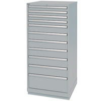 Armoires de rangement avec tiroirs, 11 tiroirs, 28-1/4" la x 28-1/2" p x 59-1/2" h, Gris Planification Entrepots Molloy
