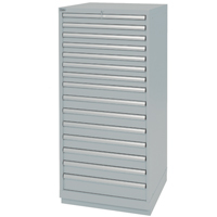 Armoires de rangement avec tiroirs, 15 tiroirs, 28-1/4" la x 28-1/2" p x 59-1/2" h, Gris Planification Entrepots Molloy