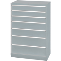 Armoires de rangement avec tiroirs, 7 tiroirs, 40-1/4" la x 22-1/2" p x 59-1/2" h, Gris Planification Entrepots Molloy