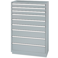 Armoires de rangement avec tiroirs, 9 tiroirs, 40-1/4" la x 22-1/2" p x 59-1/2" h, Gris Planification Entrepots Molloy