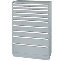 Armoires de rangement avec tiroirs, 10 tiroirs, 40-1/4" la x 22-1/2" p x 59-1/2" h, Gris Planification Entrepots Molloy