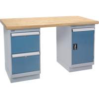 Workbench, Door & Drawers, 2500 lbs. Cap., 60" W x 36" D, 34" H Planification Entrepots Molloy