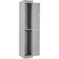 Clean Line Lockers, 2 -tier, Bank of 4, 48" x 18" x 72", Steel, Grey, Rivet (Assembled) Planification Entrepots Molloy