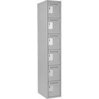 Clean Line Lockerettes, 6 -tier, 12" x 18" x 72", Steel, Grey, Rivet (Assembled) Planification Entrepots Molloy